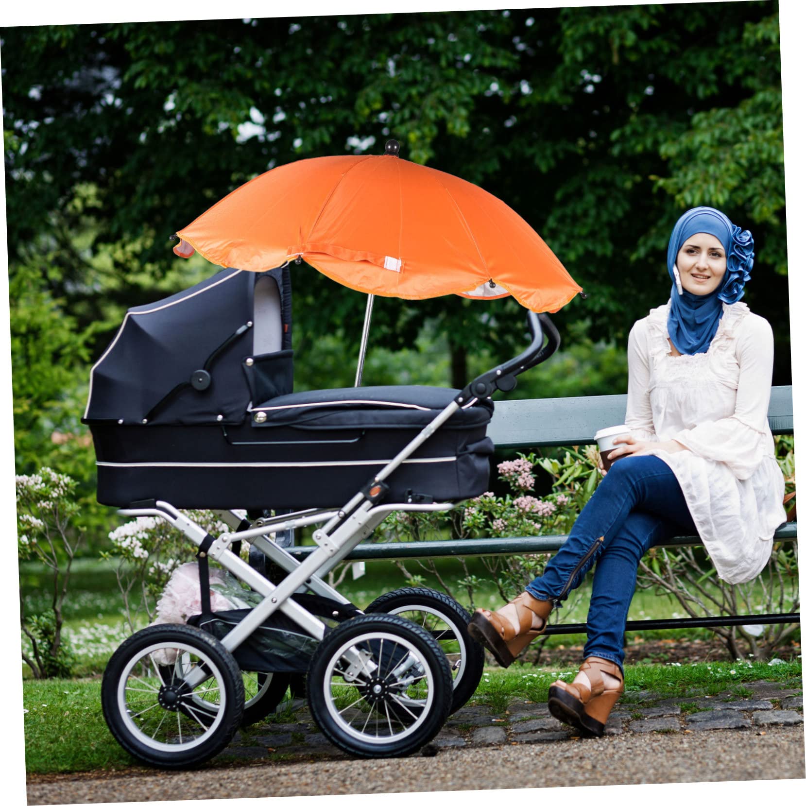 2stücke Kinderwagen Regenschirm Mit Uv-schutz Verstellbarer Wasserdichter Sonnenschutz Für Kinderwagen Robuste Langlebige Bauweise Für Sommer Und Regen