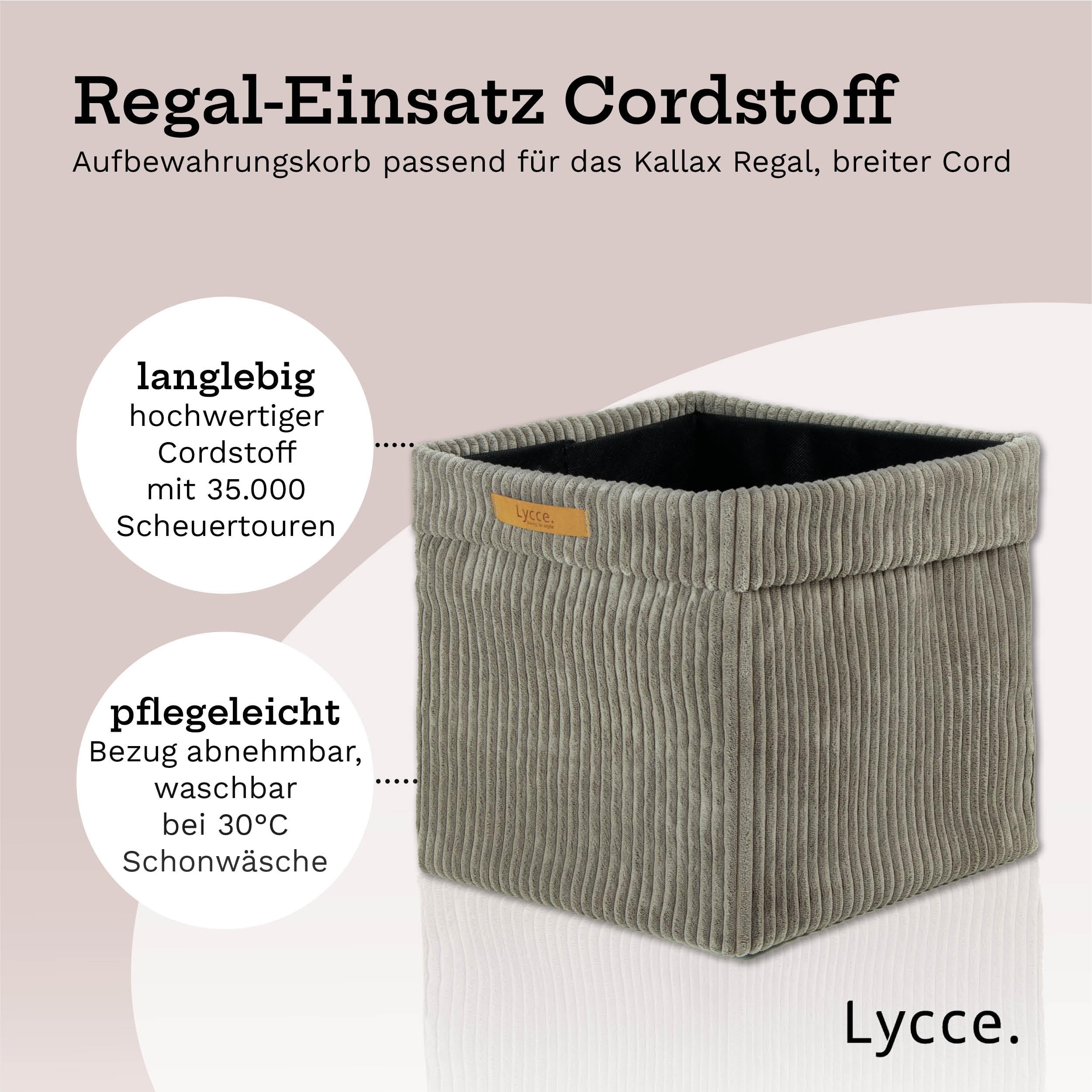 Lycce Kallax Boxen Cordstoff 4er Set, faltbar, waschbarer Cordbezug taupe