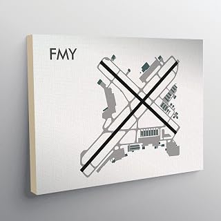 MG Global Hanging Canvas Print of Page Field Fort Myers Army Air Airport | 8x12 12x18 16x24 20x30 24x36 Minimalist Wall Art for Gift | Minimalism Home Office Decor