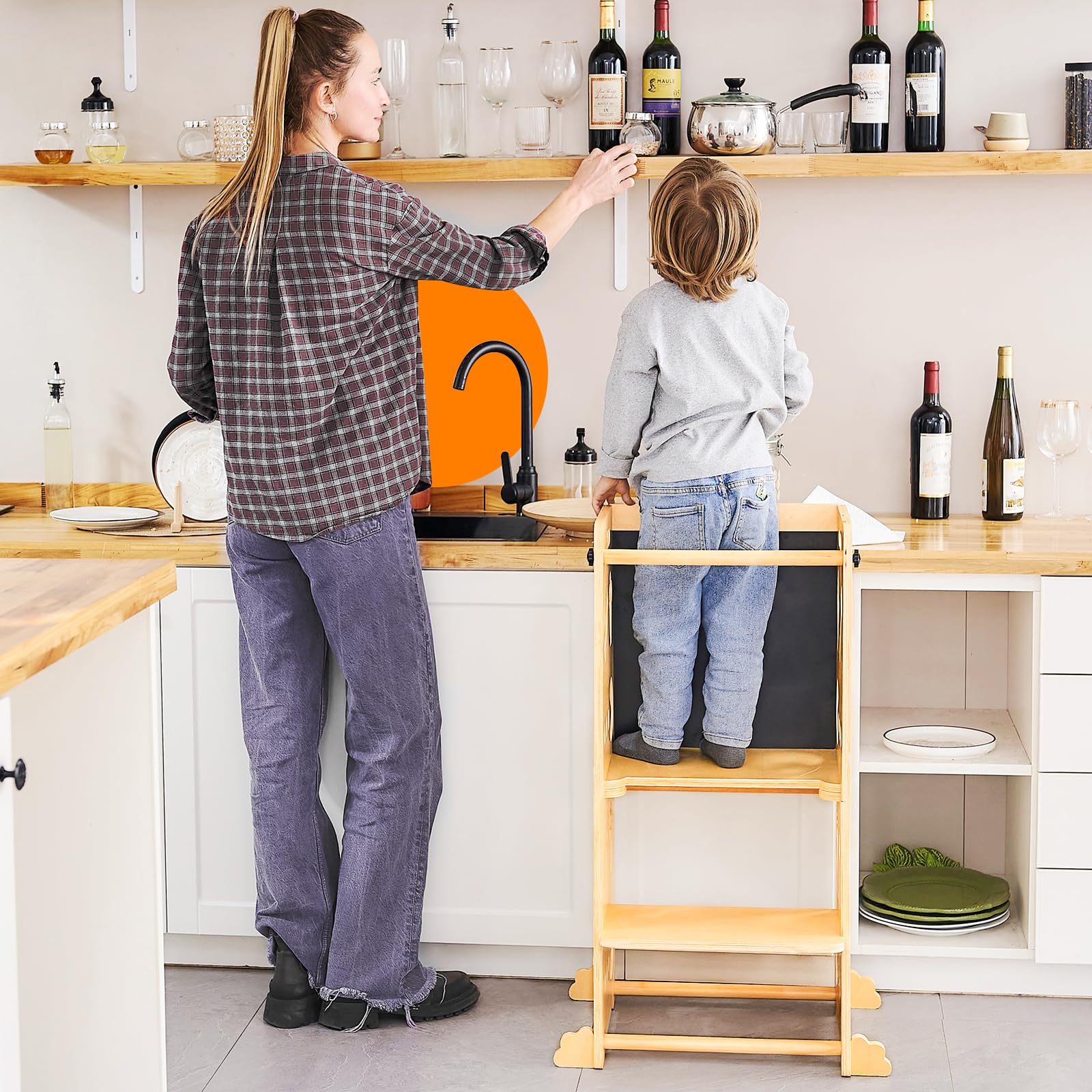 Snapklik.com : Amoveo Toddler Tower, 4-in-1 Foldable Toddler Kitchen ...
