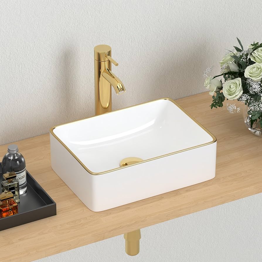 J-FAMILY 14.5'' x 10.6'' Bathroom Small Vessel Sink Above