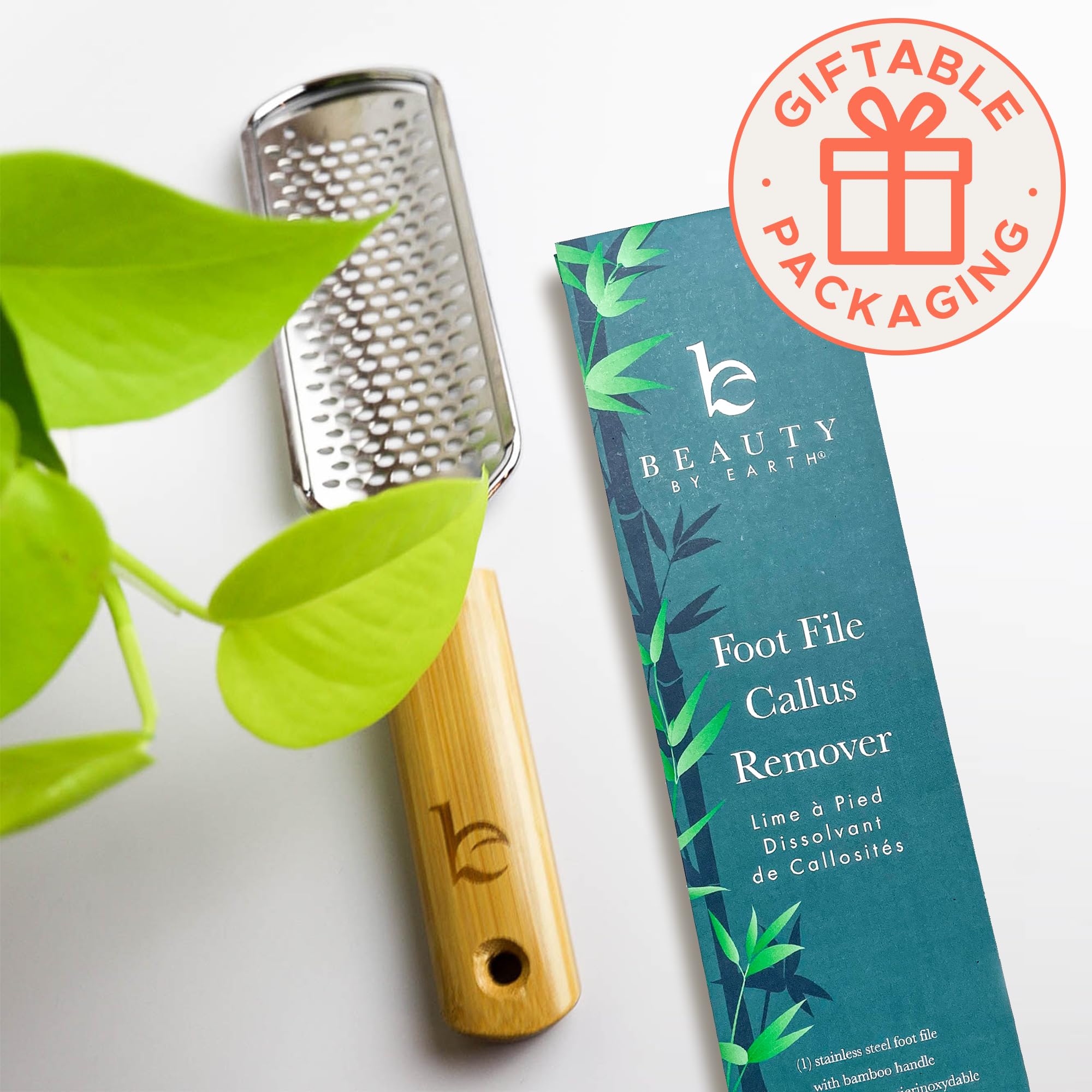Lima de pies – Herramienta para eliminar callos para la piel muerta, herramientas de pedicura en casa, raspador de pies y talones, pies suaves suaves con un rallador y raspador (bambú y acero 6