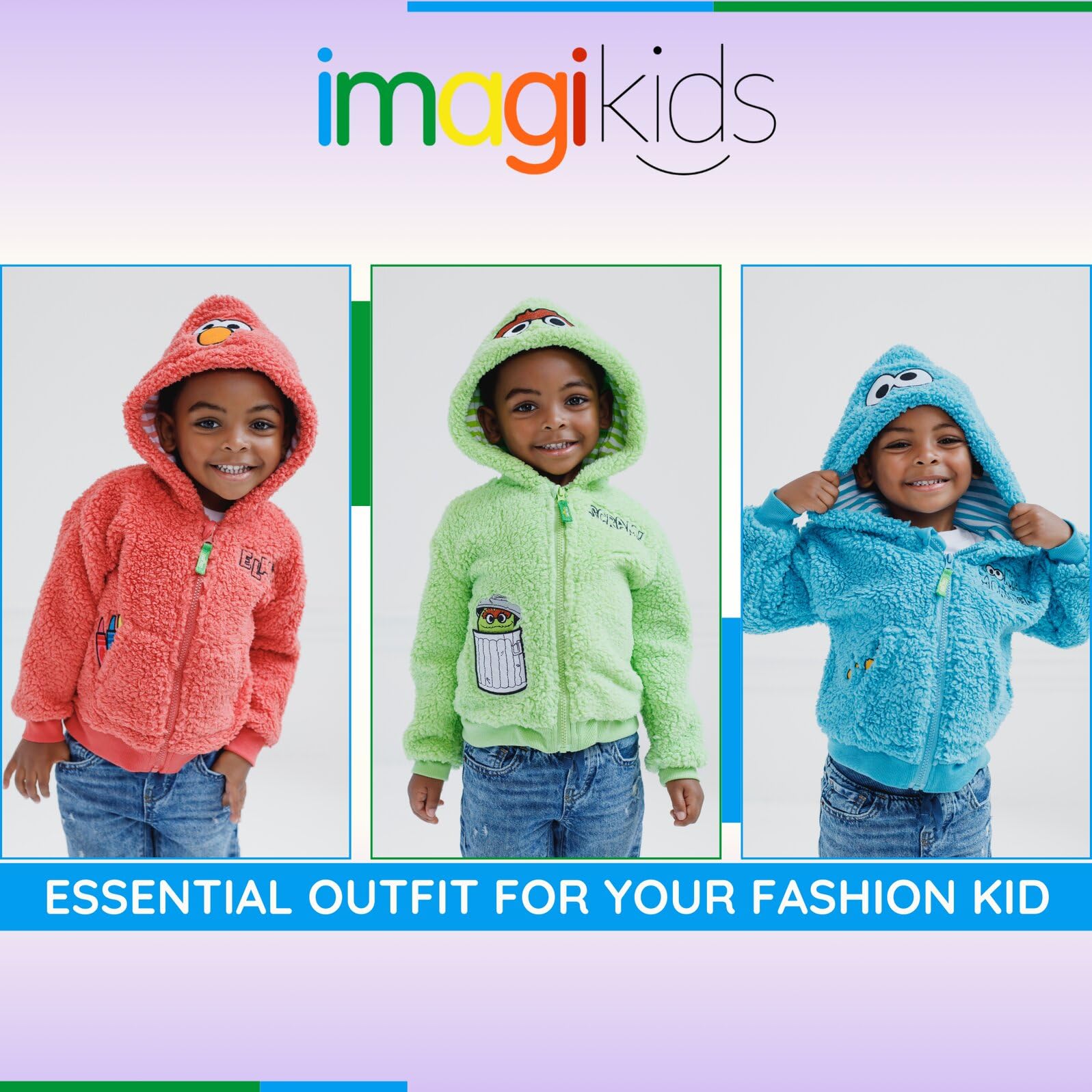 Sesame Street Bluza z kapturem z polaru Cookie Monster