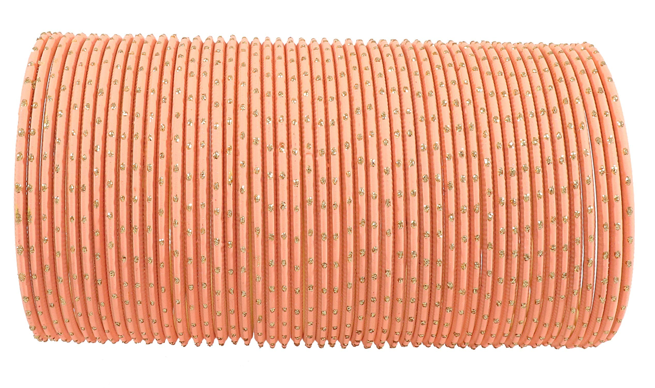 NMIINon-Precious Metal Base Metal with Polka Dots Glossy Finished Bangle Set For Women and Girls, 2-6, Metal, no gemstone