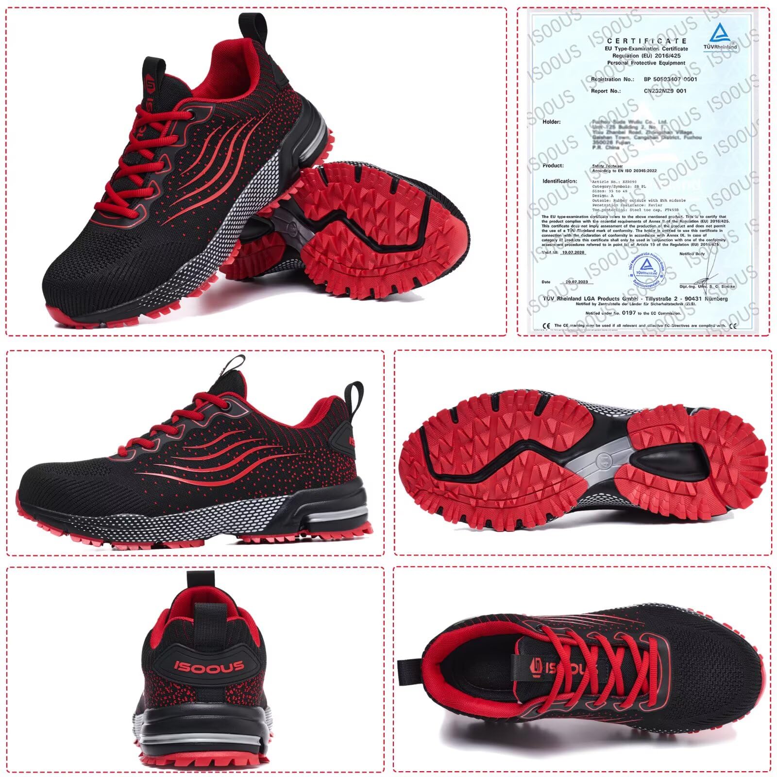 Scarpe Antinfortunistiche Uomo Donna Scarpe da Lavoro Leggere Traspiranti Scarpe da Cantiere con Punta in Acciaio