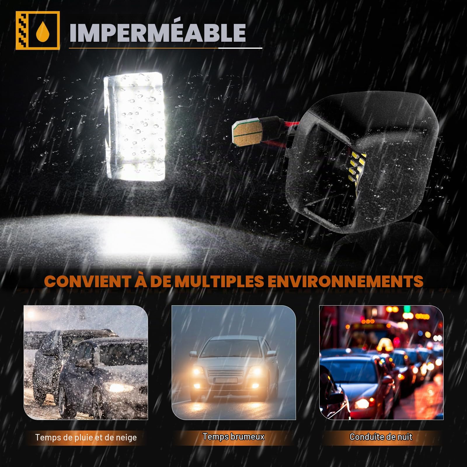 2X Éclairage de plaque d'immatriculation LED pour Nissan navara D40 2005~2018 Frontier ACMAT ALTV Suzuki Equator, Canbus Pas d'erreur feux de plaque d'immatriculation à LED, Feux Arrière