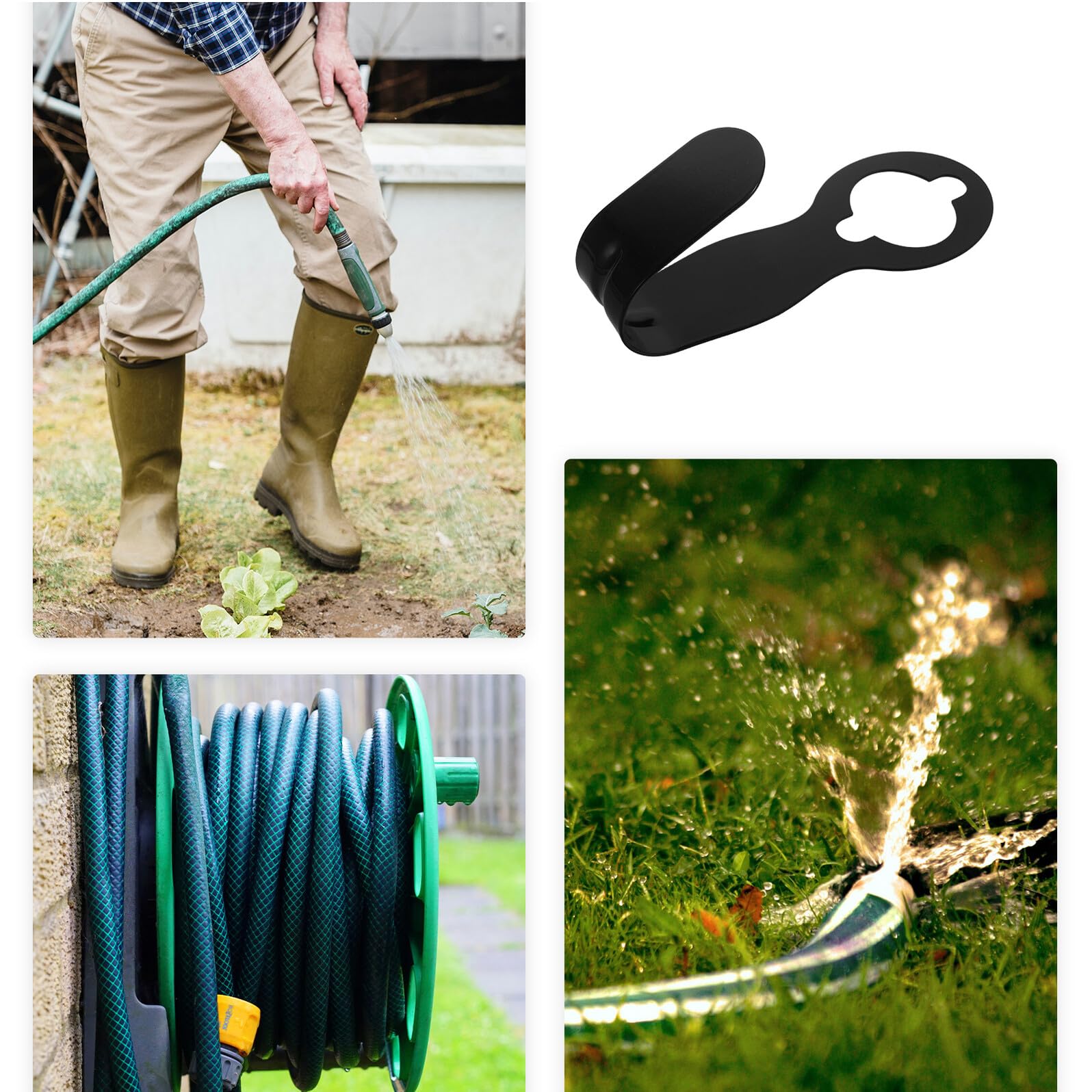 VICASKY Gancio in Ferro per Tubo da Giardino 2pezzi Porta Tubo Acqua Estensibile per Lavello Auto Terrazza