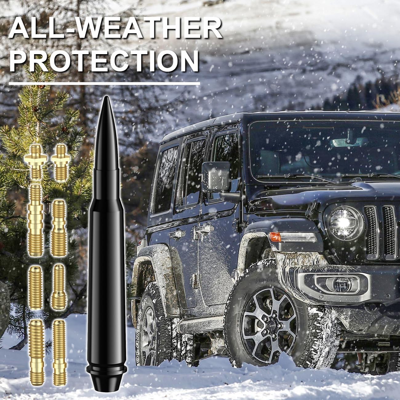 For Truck 5.7" Black Bullet Antenna Compatible With For 2006-2010