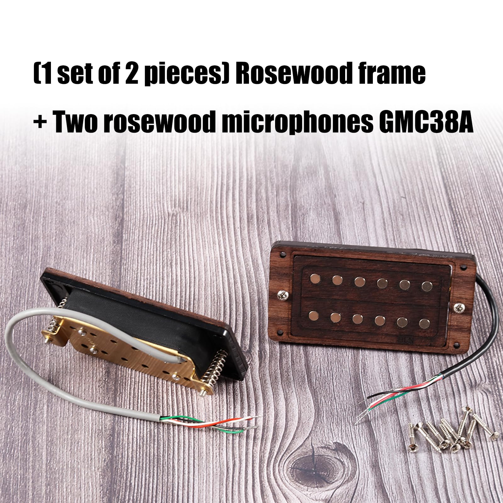 Humbucker - Juego de pastilla con imanes de cerámica y marco de madera para guitarra, sonido claro de alta salida, fácil instalación, juego de pastillas de guitarra