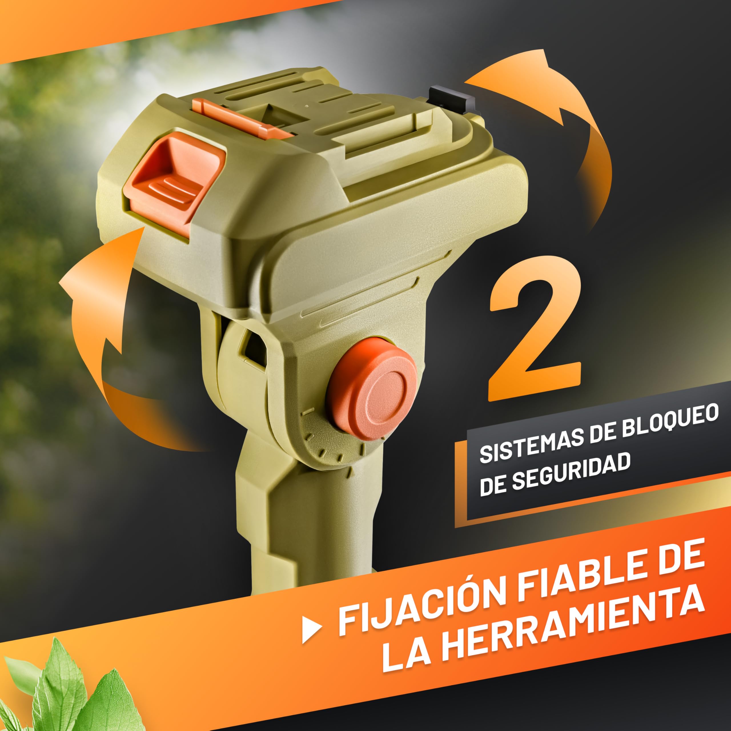 GRÜNTEK Pértiga Telescópica – Mini Motosierra Batería Telescópica y Asta Tijera de Podar Eléctrica (solo GRÜNTEK) – Pertiga Motosierra Eléctrica 135-250 cm para Corte y Poda de Ramas en Altura
