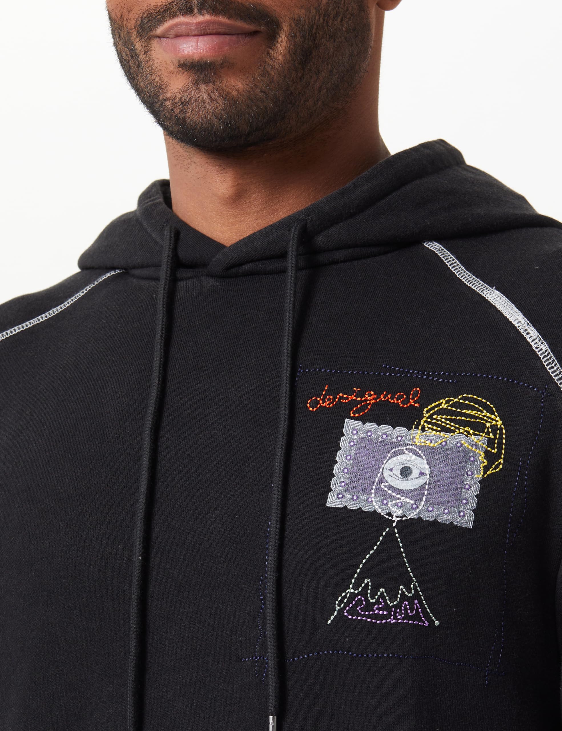 Desigual Sudadera para Hombre Mario, Negro, S