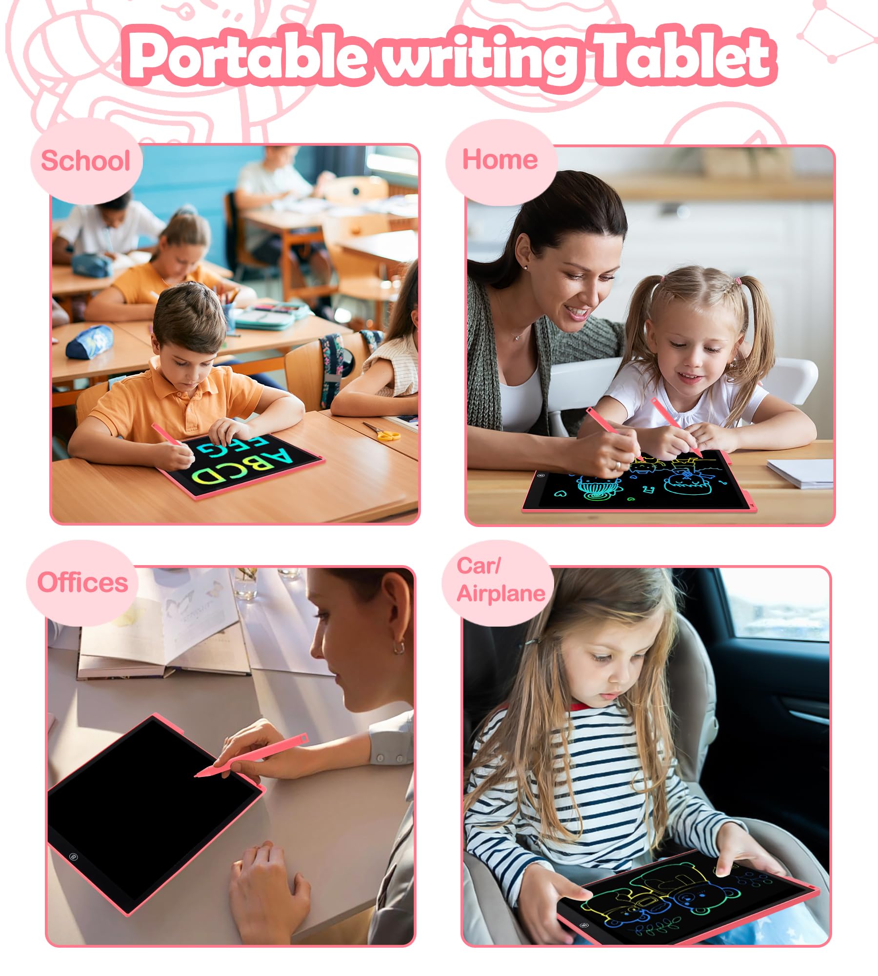 Tavoletta Grafica LCD Scrittura 15 Pollici, Tavoletta Grafica Bambini Elettronica Digitale da Disegno con Penna Giochi Giocattolo 3 4 5 6 7 8 9 Anni Regali di Natale di Compleanno per Ragazzi Ragazze