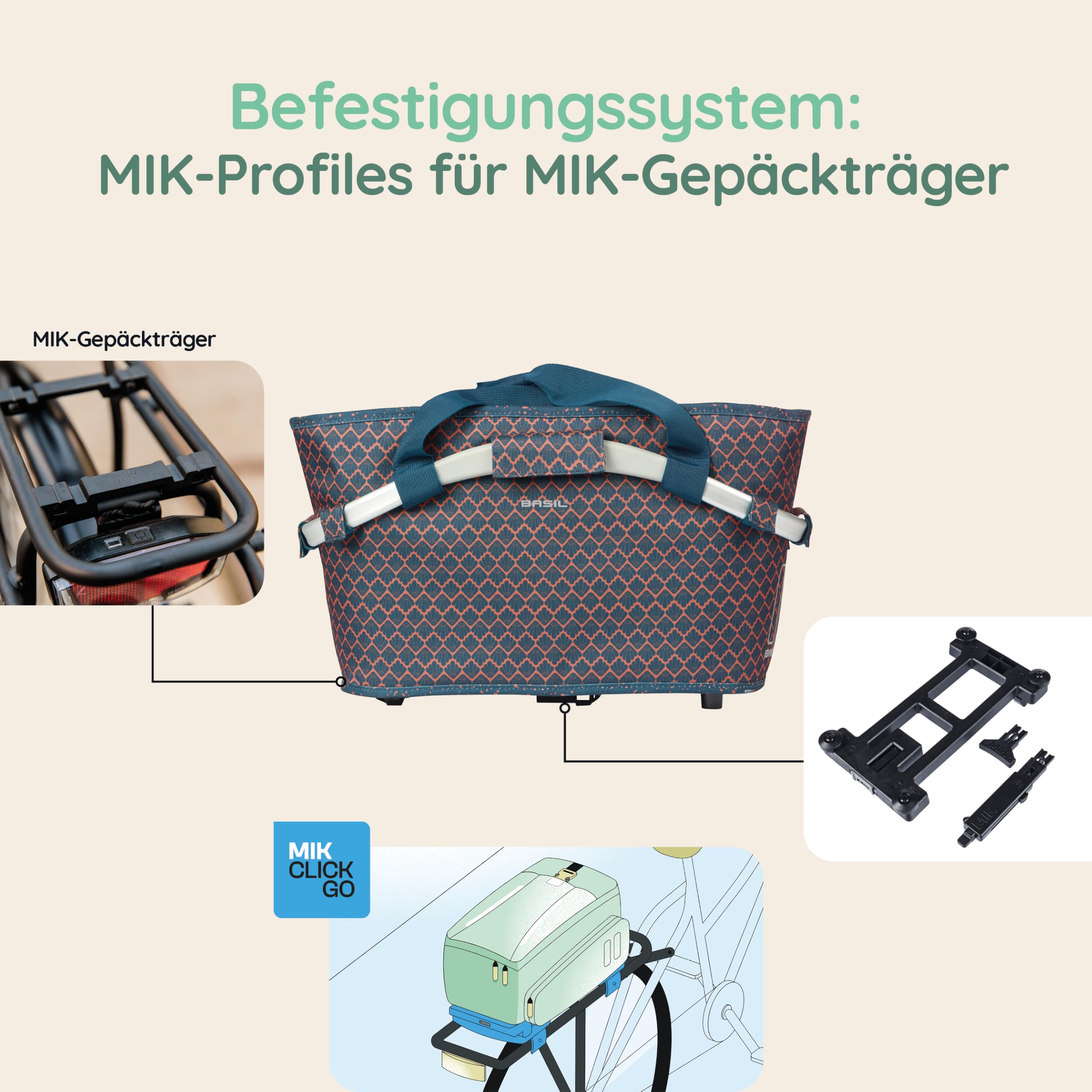 Basil Flair - Cesta para Bicicleta Unisex Adulto