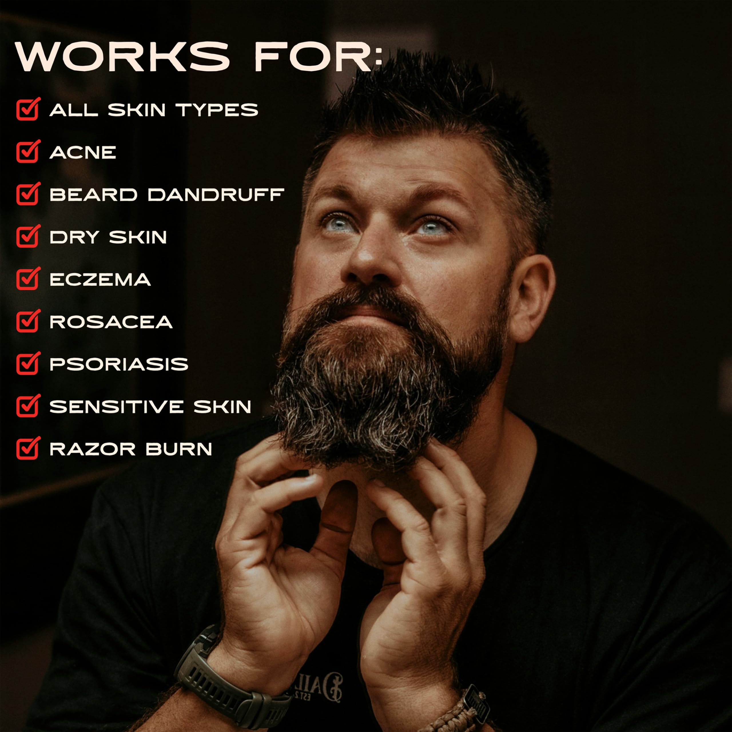 Darlin' Skincare Tallow Beard Balm for Men, Tallow Cream for Strong, Soft Beards, Men's Natural & Organic Beard Growth, Sandalwood & Pine Scented, for Beard Dandruff, Eczema, Psoriasis