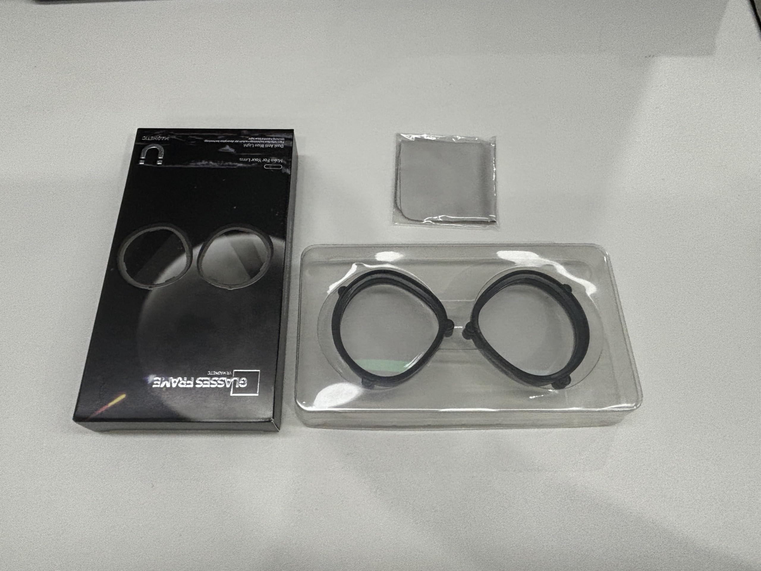 VR Monture de protection d'objectif pour Meta Quest 2/3S, entretoise magnétique pour lunettes compatible avec les objectifs Quest 2/3S, montures en métal (avec verres anti-lumière bleue)