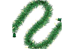 Lighted Garland Outdoor: YULETIME 24 ft Garland with Lights (Clear)