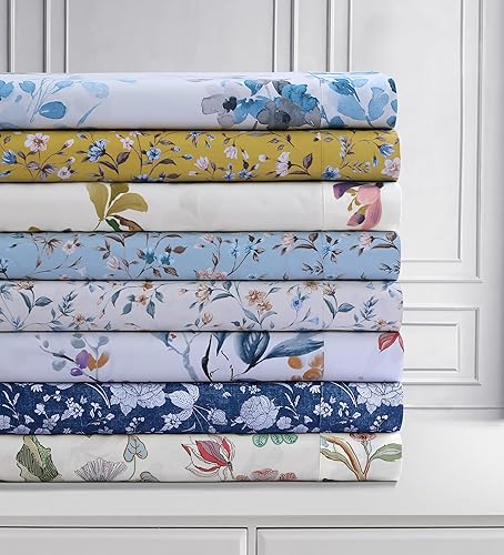 Miniatura 10 de AZORES HOME Carolina - Juego de sábanas de algodón orgánico de 300 hilos, se adapta a colchones de hasta 19 pulgadas, tamaño King, color amarillo