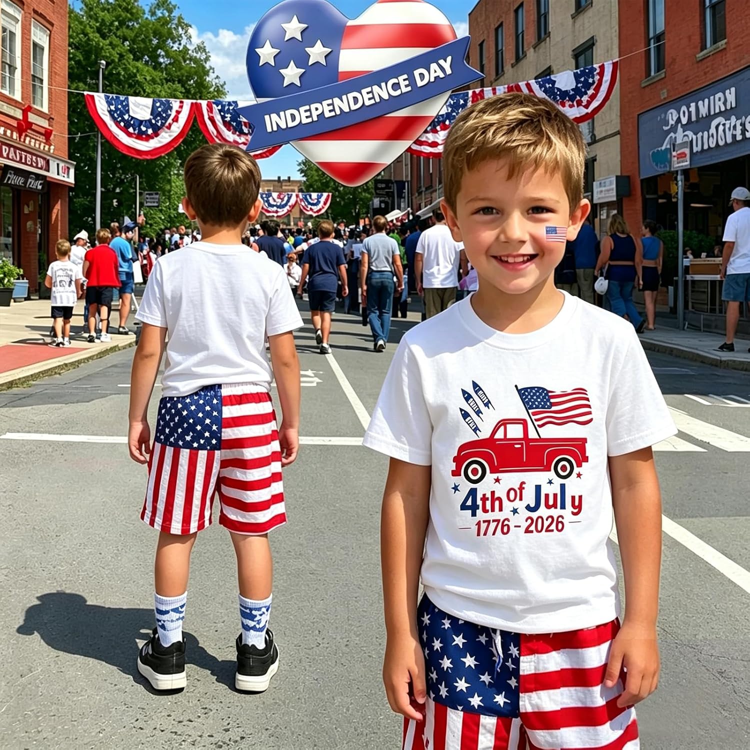 B&G-KID Kids 4th of July T-Shirt for Boys and Girls Patriotic Shirts American Flag Red White and Blue Top Tee
