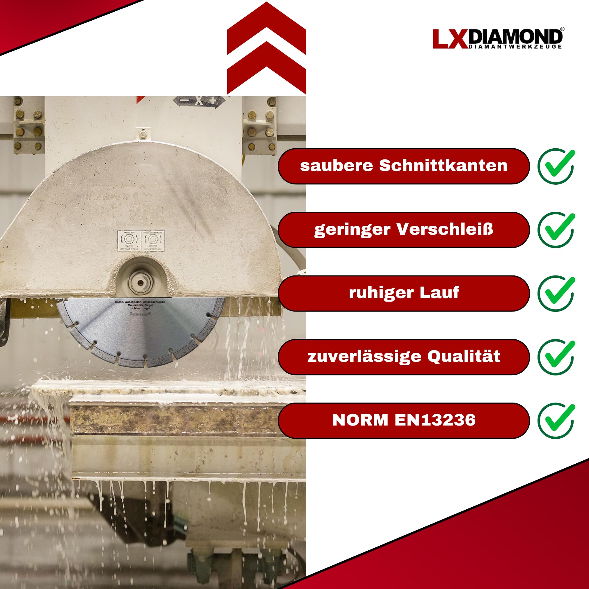 Diamant-Trennscheibe 250mm x 25,4mm - für Schneidetische, Brückensägen - Diamantscheibe zum Trennen von Stein, Beton, Ziegel, Mauerwerk - 250 mm Steinscheibe in Profi Qualität