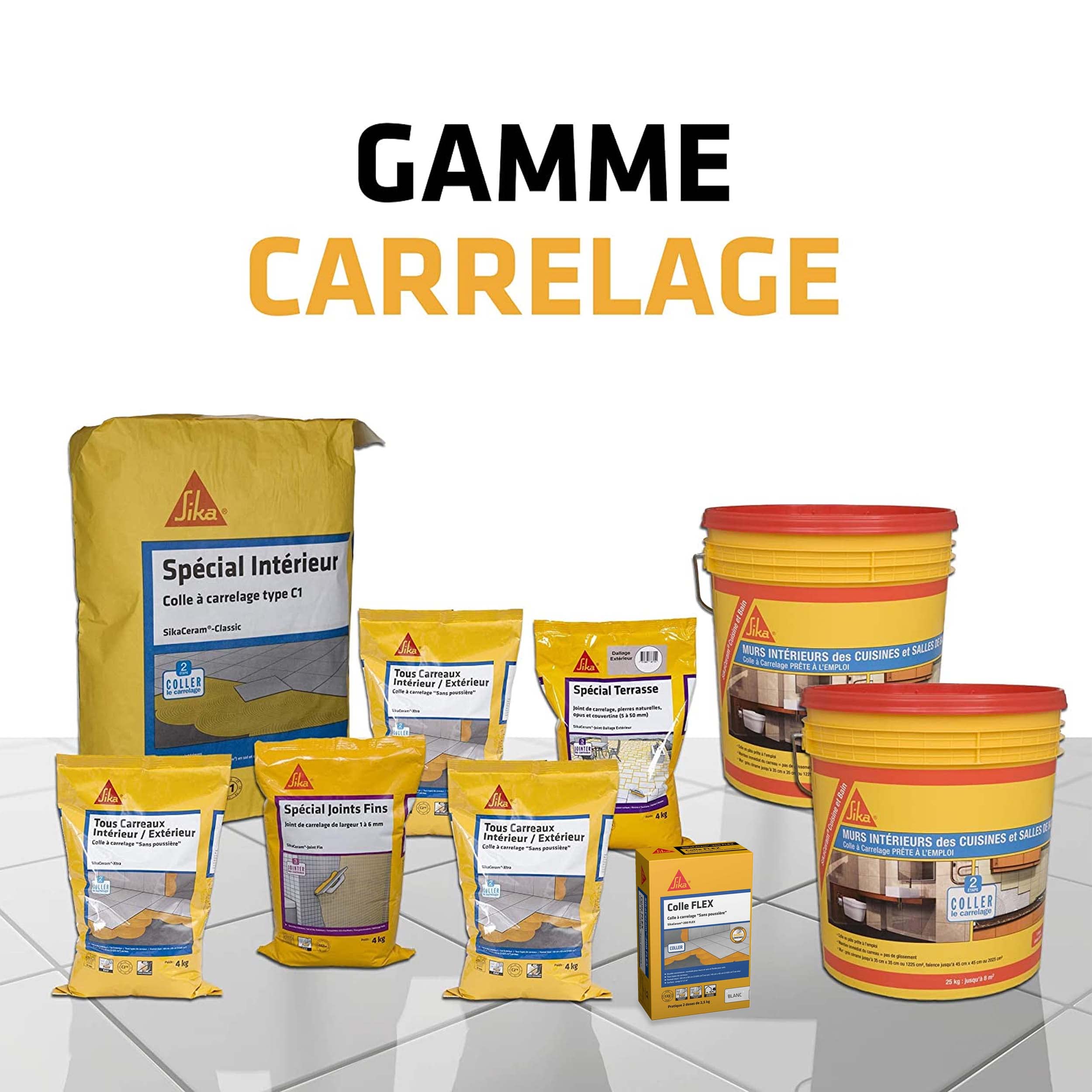 SikaCeram 200 Flex - Colla per piastrelle a doppia consistenza, senza polvere, per piastrelle in ceramica e pietre naturali (3600 cm² max), 25 kg