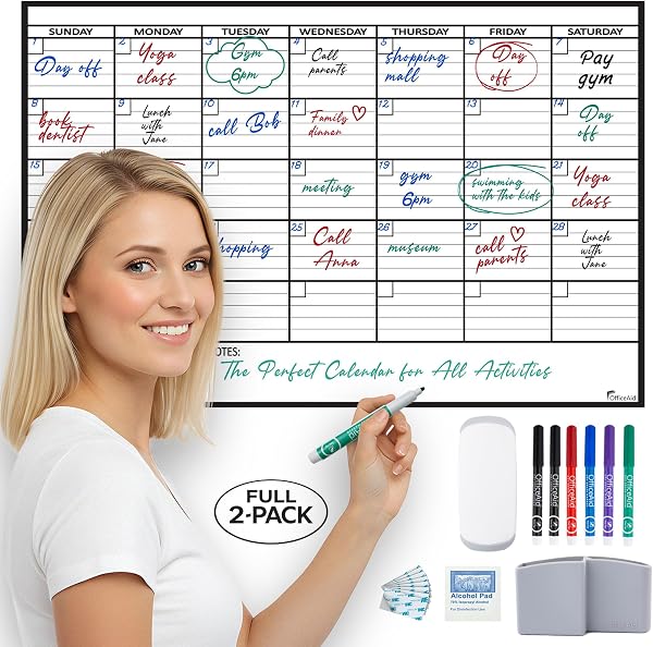 17x26 24x36 36x48 40x17 45x55 Dry Wall Calendar for Erase Board Large White Big Month Whiteboard Monthly Planner with on
