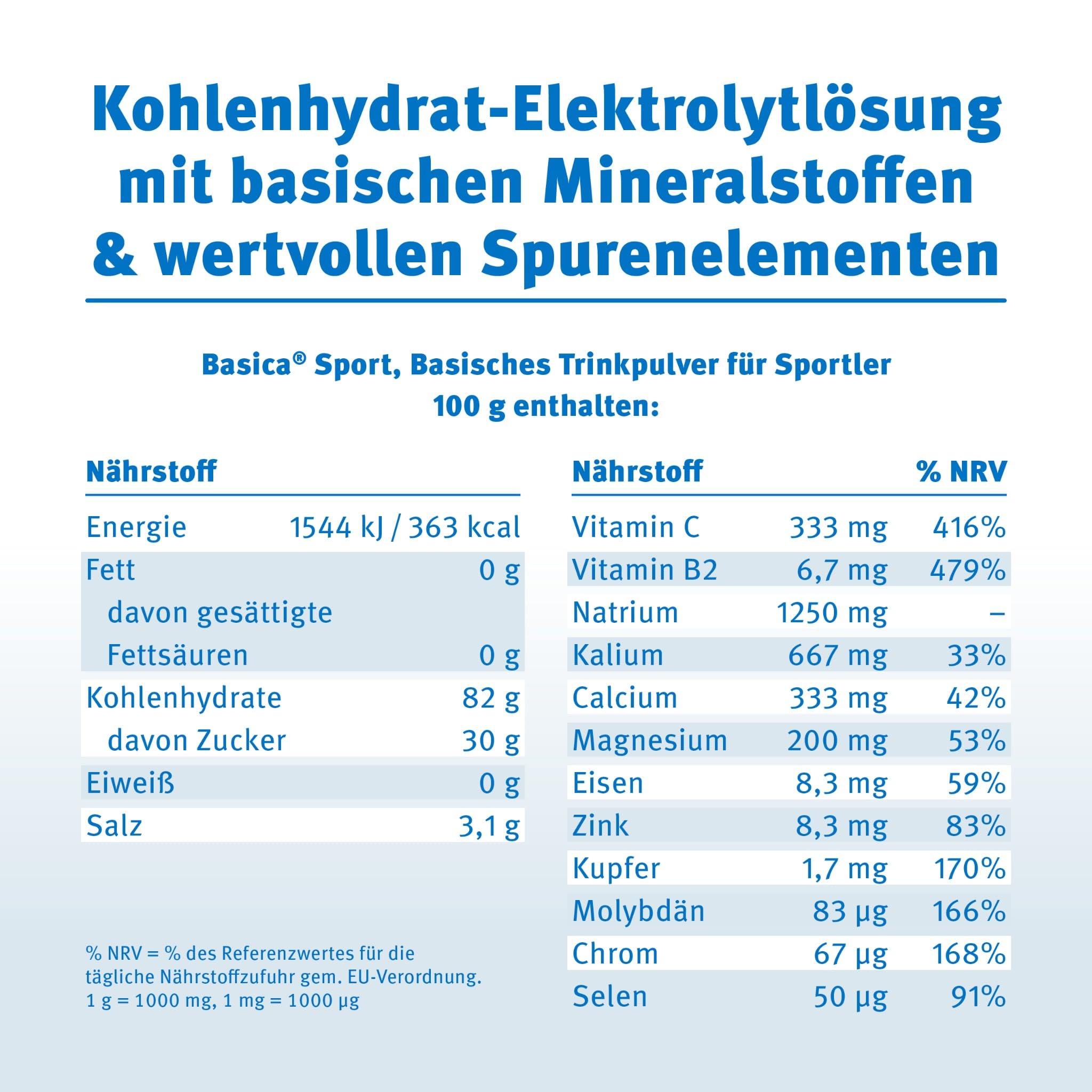 Basica Sport basisches Trinkpulver, 660 g Poudre