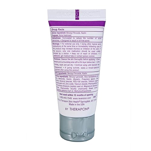 Miniatura 5 de Reversion Tratamiento de manchas PM - Contiene peróxido de benzoílo y arcilla de caolín - Seca las imperfecciones - Uso nocturno