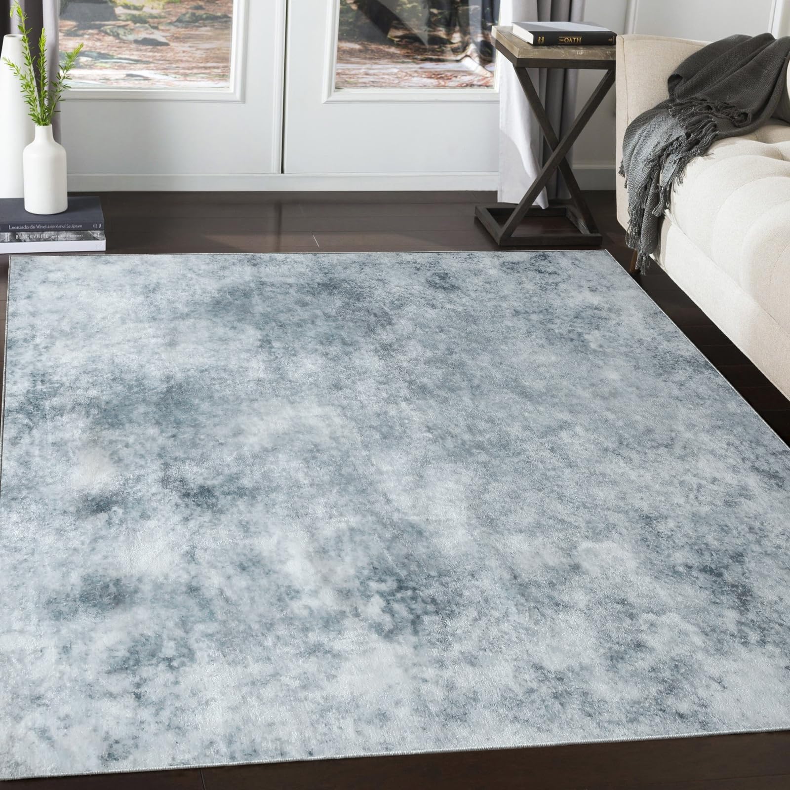 Tinyboy-hbq Tappeto Soggiorno Tappeti Moderni Astratti Tappeti Camera da Letto Tappeti per la Casa Grigio Tappeto Salotto Tappeti Grandi Tappeti a Pelo Corto (Astratto Grigio Bianco/Multi, 80*120cm)