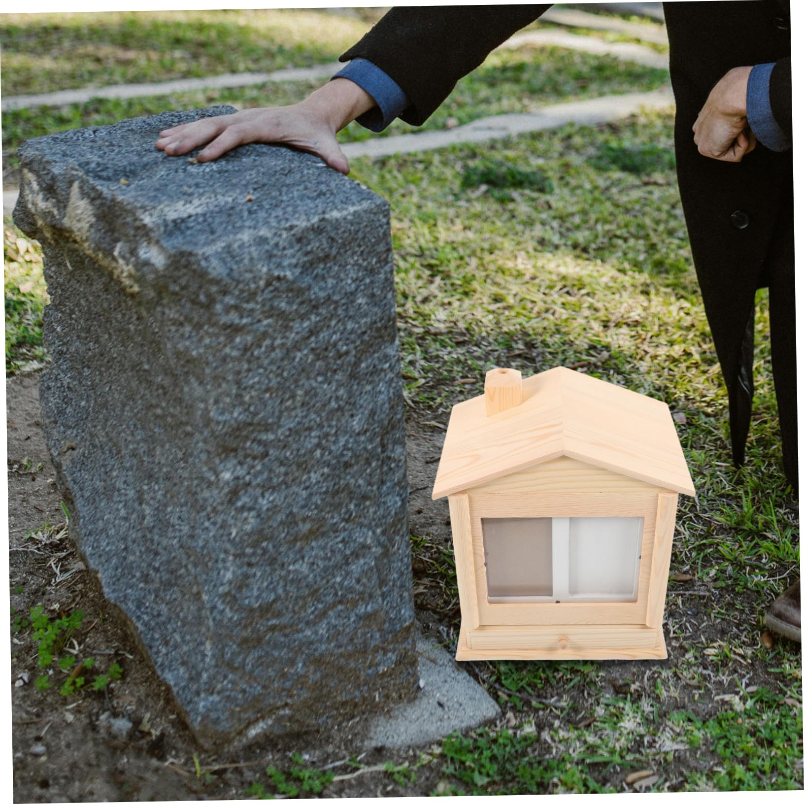 Happyyami Holzurne für Haustiere Gedenkbox für Personalisierte Urne zur Aufbewahrung von Langlebige Holzauflösung mit Fotorahmen für Trauerbewältigung