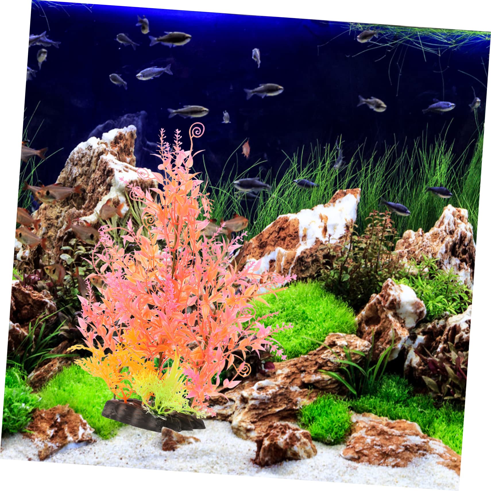BESPORTBLE 10stücke Künstliche Pflanzen Für Aquarien Wasserpflanzen-Dekoration Mit Stabilem Sockel Für Fischbecken Und Terrarien Und Lebensecht Gestaltet
