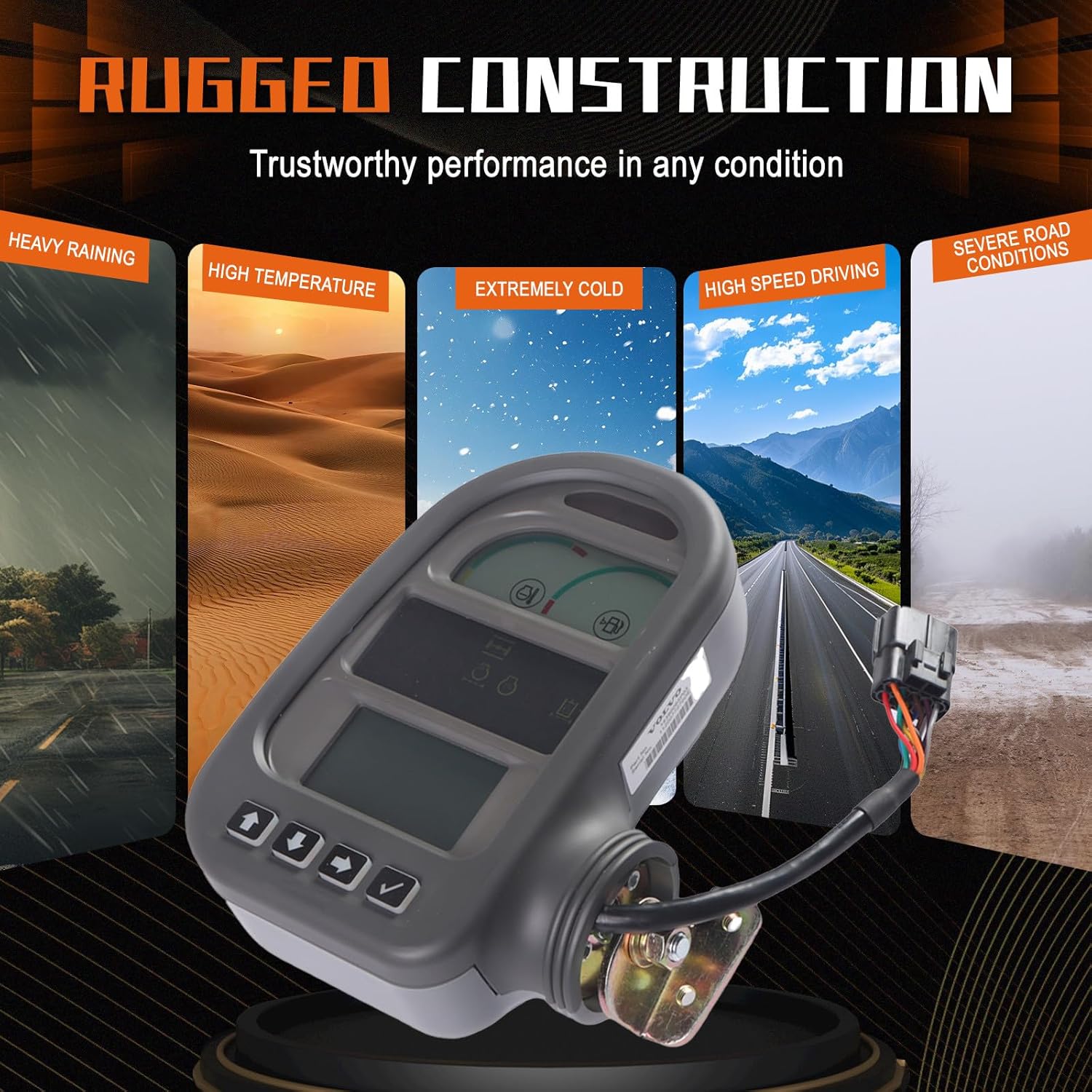 PANGOLIN VOE14390065 14390065 Monitor Display Panel with Program for Volvo EC135B EC140B EC160B EC180B EC210B EC240B EC460B EC700B Gauge Cluster Excavator Aftermarket Parts