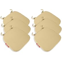 6'l  Sandalye Minderi Seti Oval 42x42x5 cm Standart Fit, Fermuarl  Y kanabilir K l f, Ba c kl  Kaymaz, Leke Tutmaz Oturma Minderi Bej