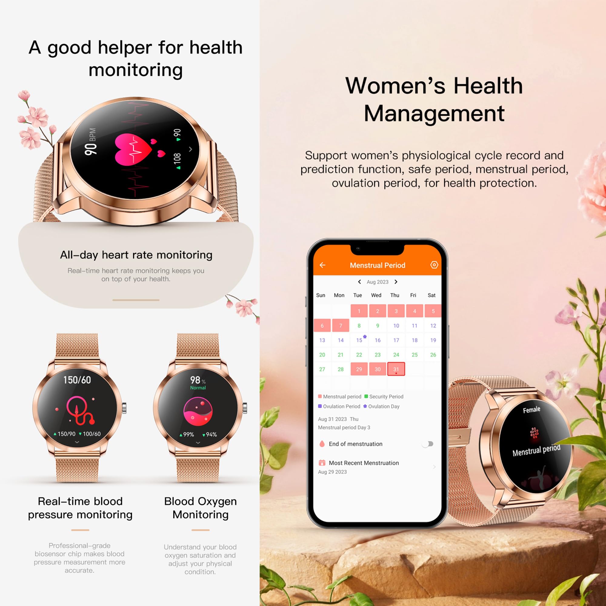 ZPIMY Women's Smart Watch with Bluetooth Calling - Image 4