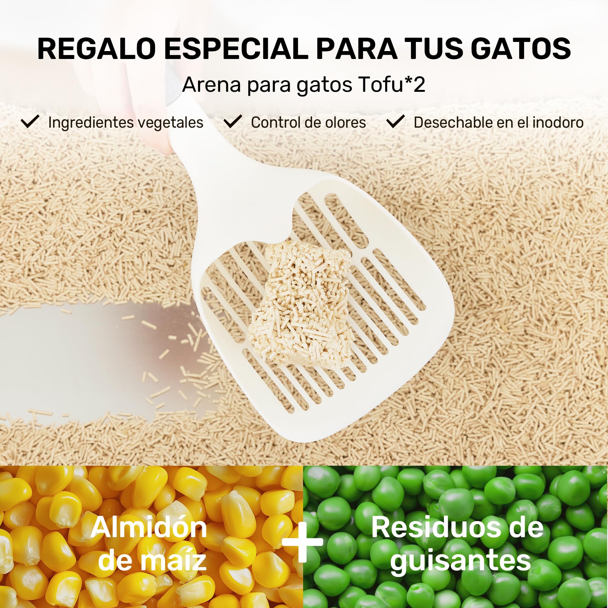 FUKUMARU Arenero para Gatos de Acero Inoxidable XXL, Paredes Altas, Gran Capacidad de 30L, con Dos Bolsas de Arena para Gatos de Tofu, No Adhesivo, Fácil de Limpiar, Incluye Pala, 60x40x30cm