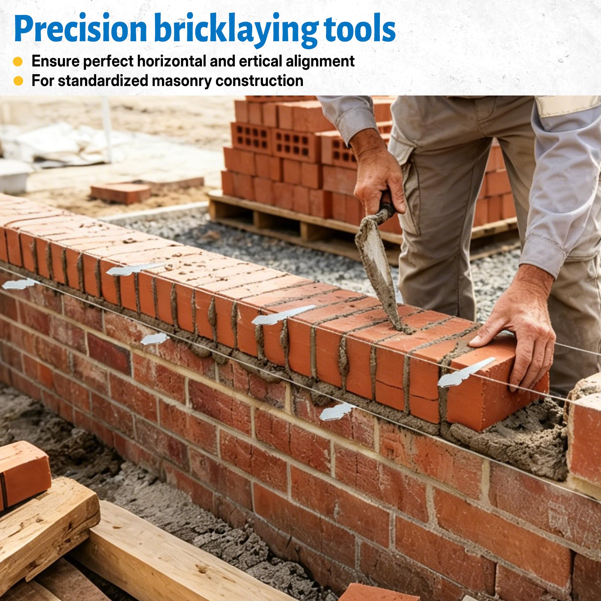 Bricklayer Line Pins - 12 Pack Masonry Tools -4