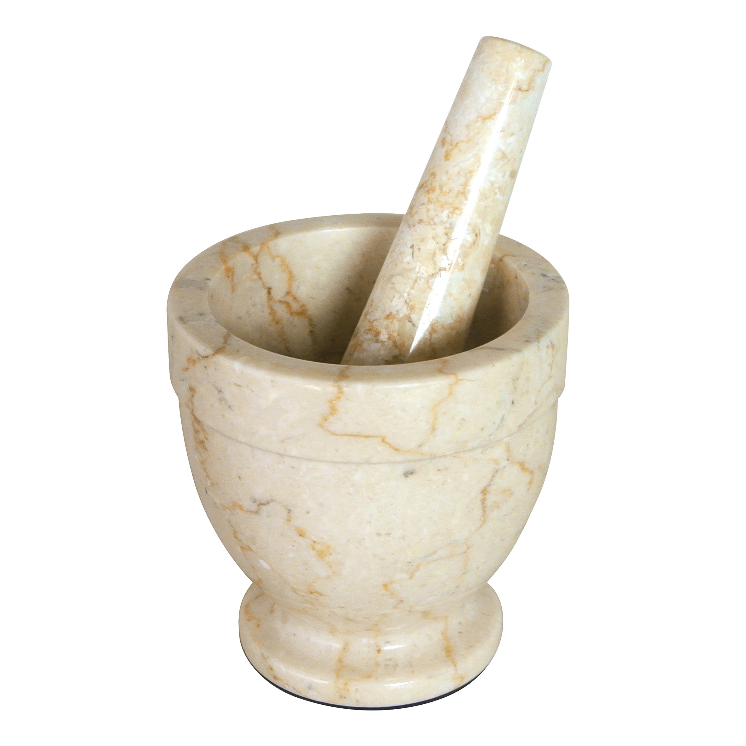 Orsina Champagne Marble Mortar & Pestle,perfect Grinding Pestle & Mortar,easy To Clean Large Mortar & Pestle from B&Q