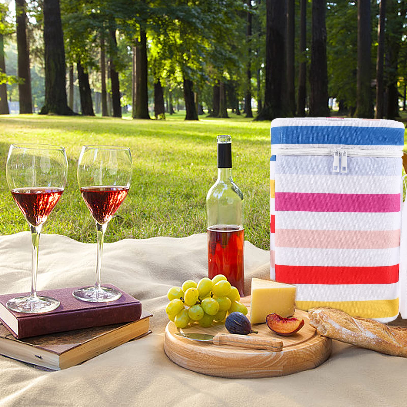 Borsa Porta Bottiglia Vino Singola Rigida Termica - EVA E PU, Per Viaggi E Picnic, Colore Mandarino