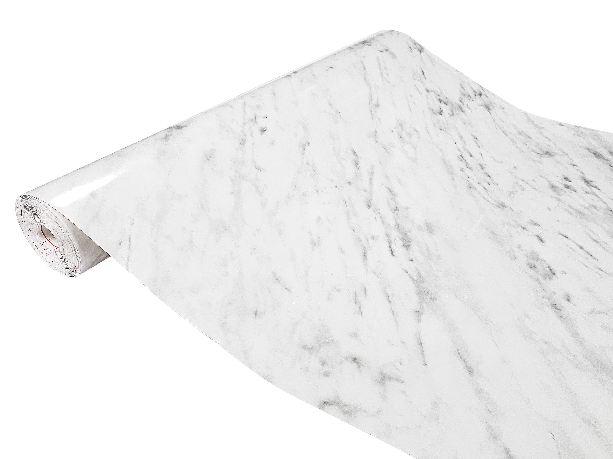 Folia klejowa rolka samoprzylepna okleina meblowa imitacja kamienia samoklejąca blaty stoły meble dekoracja imitująca naturalny kamień 90x990 cm Marmur Carrara Szara