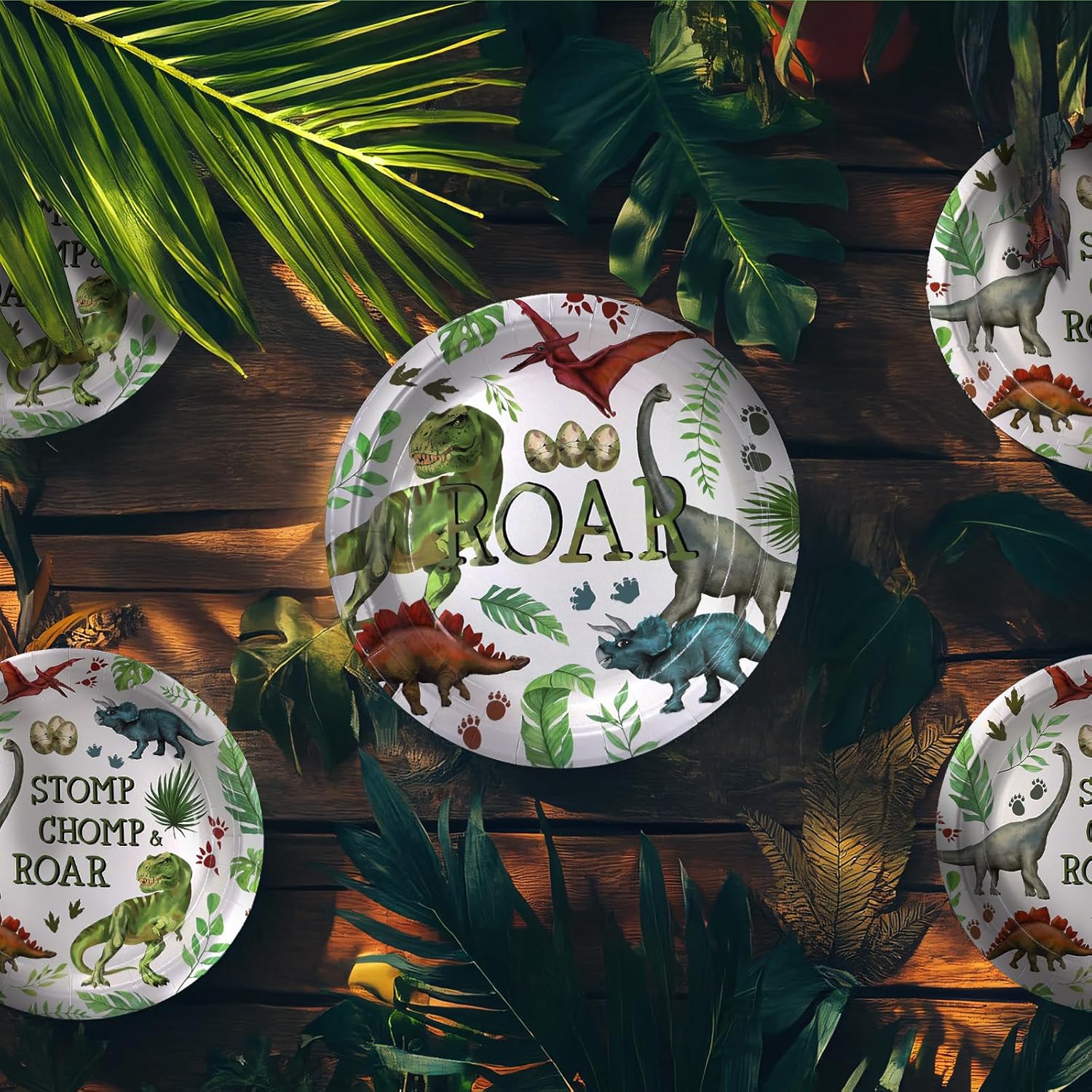Celee 40 Guests Dinosaur Party Decorations Set – Dino Birthday Plates and Napkins, Jungle Dinosaur Tableware Kit for Kids Boys Birthday Party Supplies