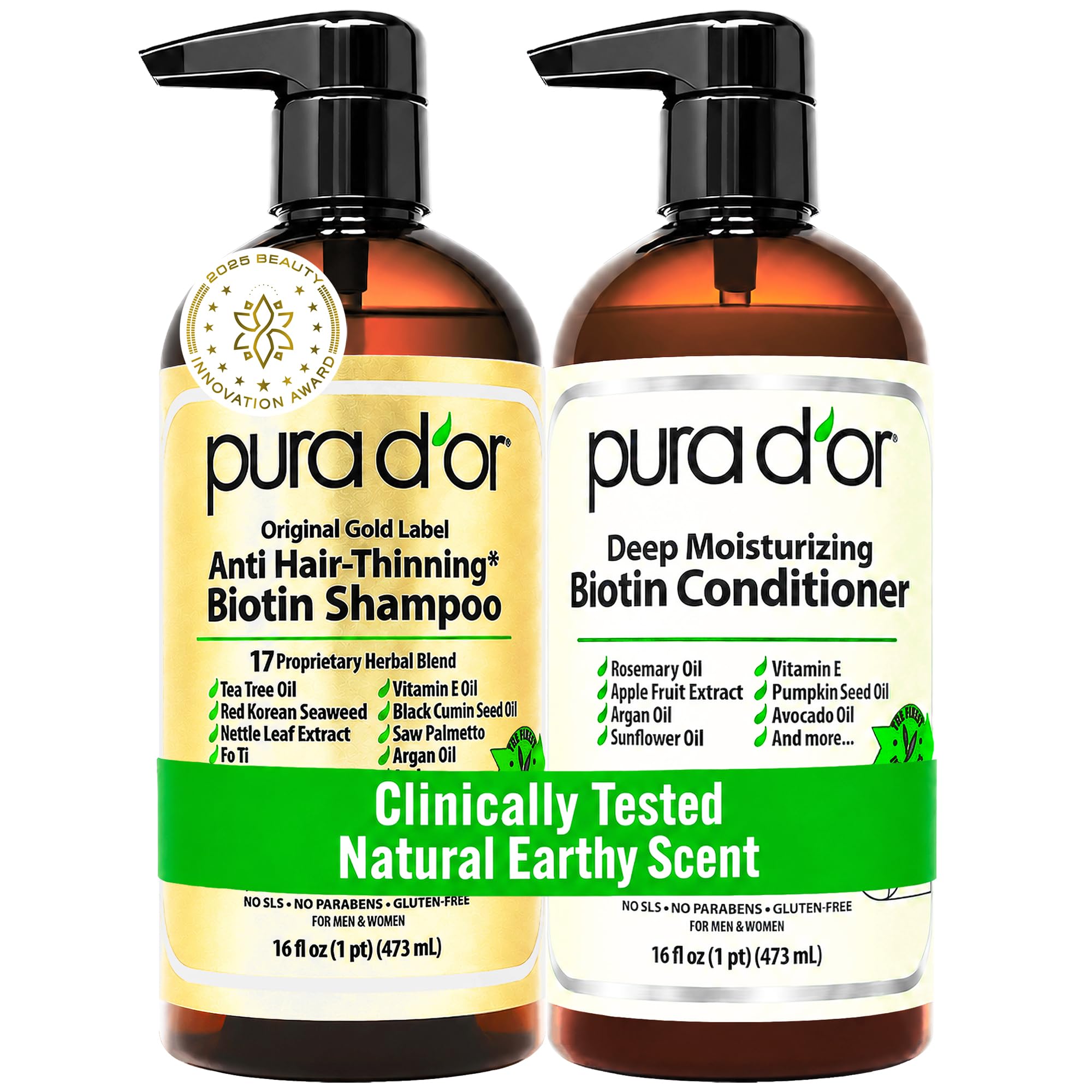 Pura d'Or – Shampooing et après-shampooing Original Gold Label