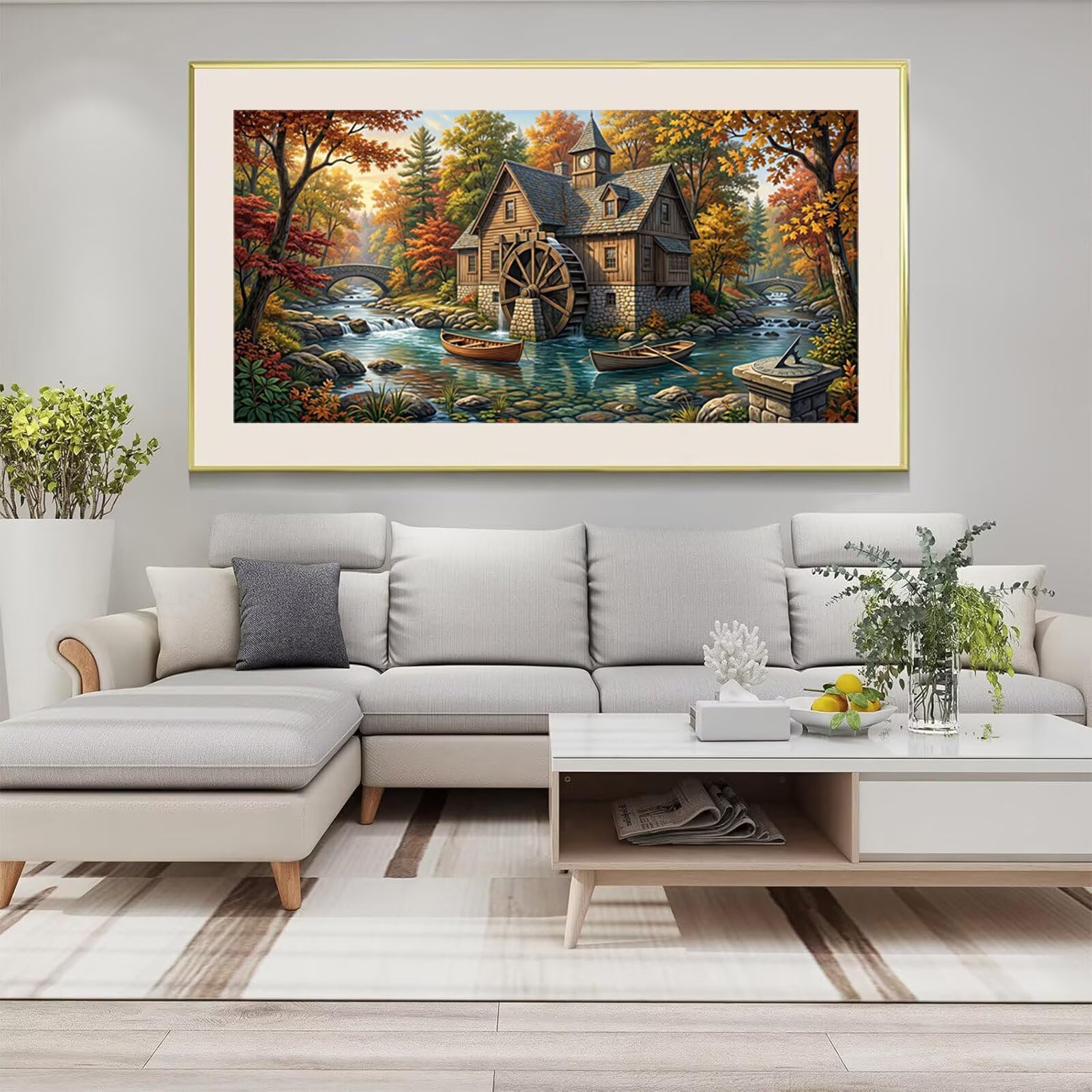 Diamond Painting Wald, Kabine Diamond Painting Erwachsene, 5D Vollbohrer Diamanten Paint by Numbers, Kreatives für Erwachsene Mosaik Bastelset für Home Wand Deko, Geschenke für Frauen 60x120cm,Cod-362