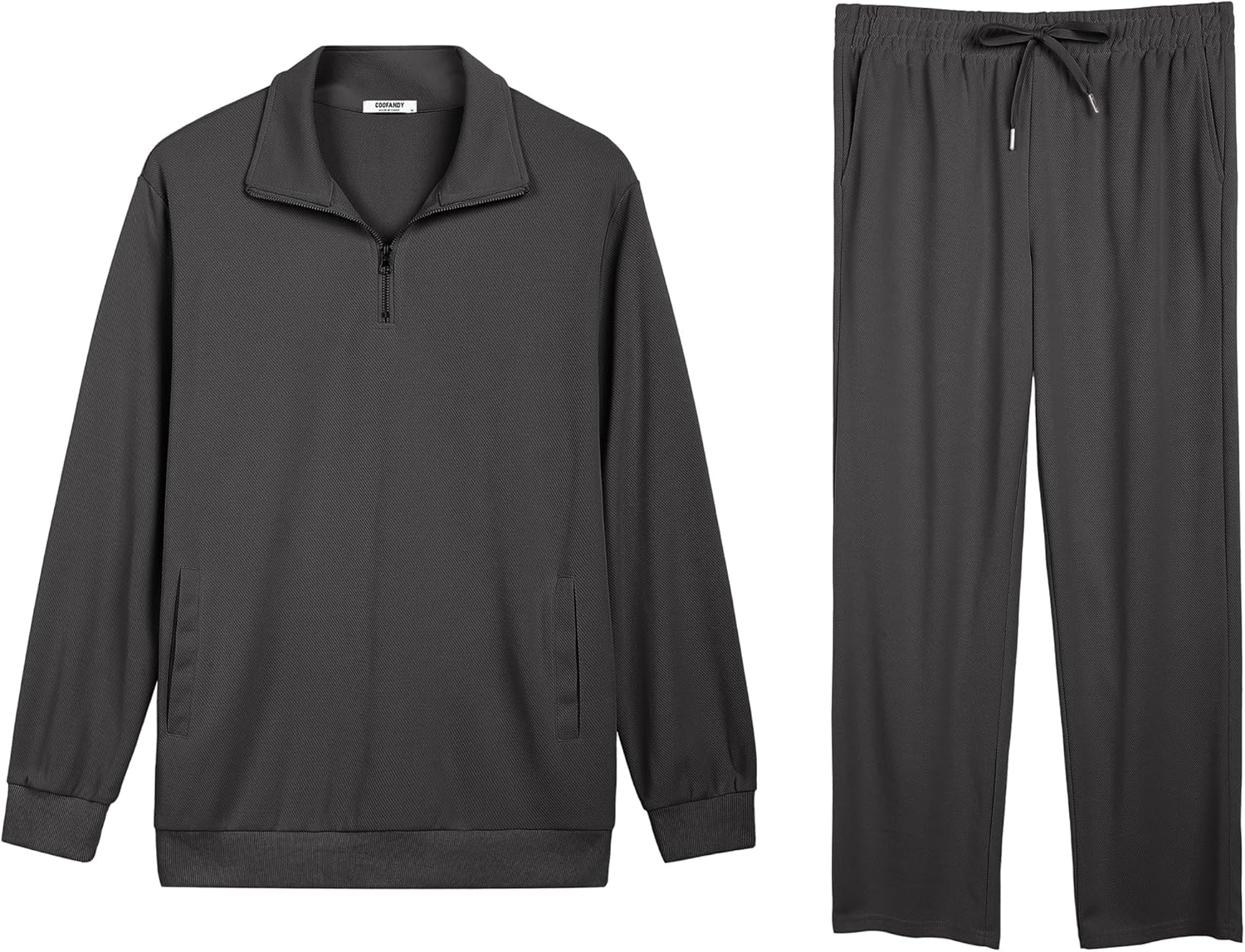 COOFANDY Men's Sweatsuits 2 Piece Set Quarter Zip Pullover with Wide Leg Sweatpants Matching Tracksuit - Image 7