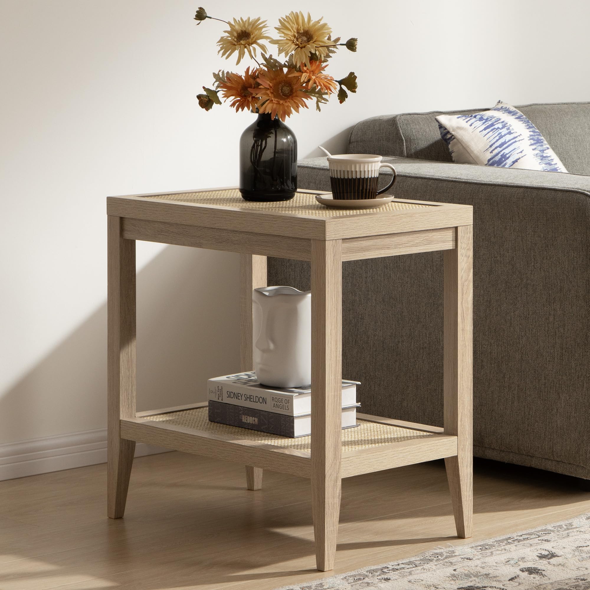 SICOTAS Rattan Nightstand