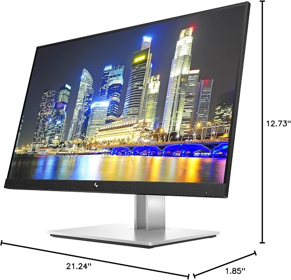 HP EliteDisplay E24 G4 24 Inch IPS FHD Multi-Device Monitor Bundle with Blue Light Filter, HDMI, DisplayPort, HDMI to USB-C Adapter, Compatible with MacBook, MacBook Pro, iPad and iPhone