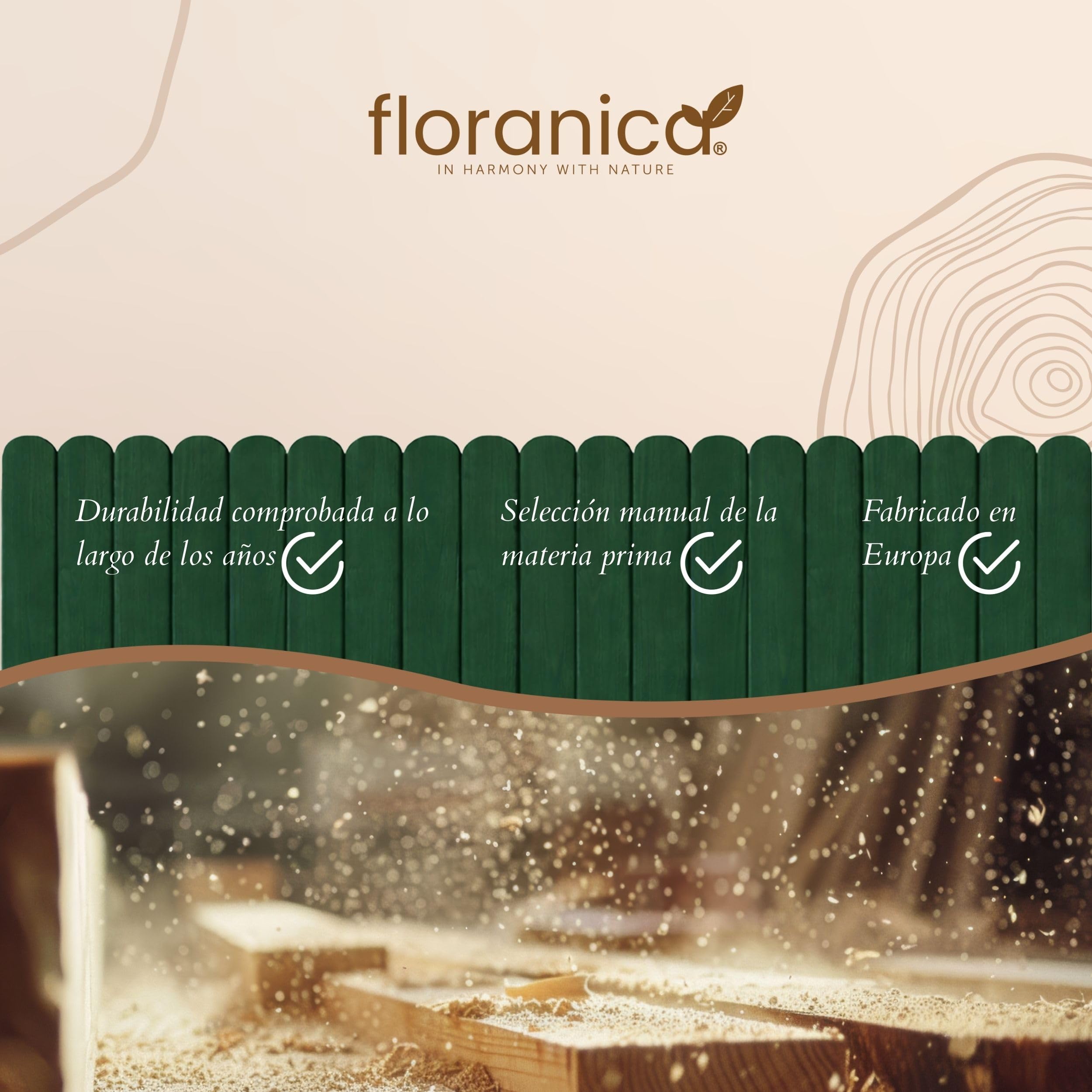 Floranica bordura para jardín 20 x 200 cm Verde Borde césped Valla de jardín Valla de Madera bordura Flexible en Rollo — view 7