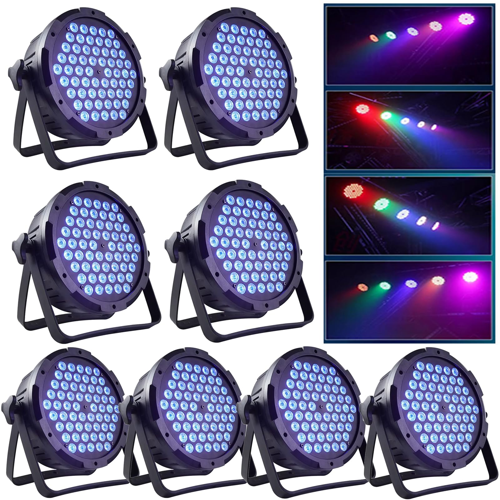 Luci da palcoscenico a 60 LED DJ Par Lights 90 W RGB che cambiano colore – Telecomando attivato dal suono e controllo DMX Uplights per eventi, chiesa, teatro, matrimoni, casa, feste, spettacoli