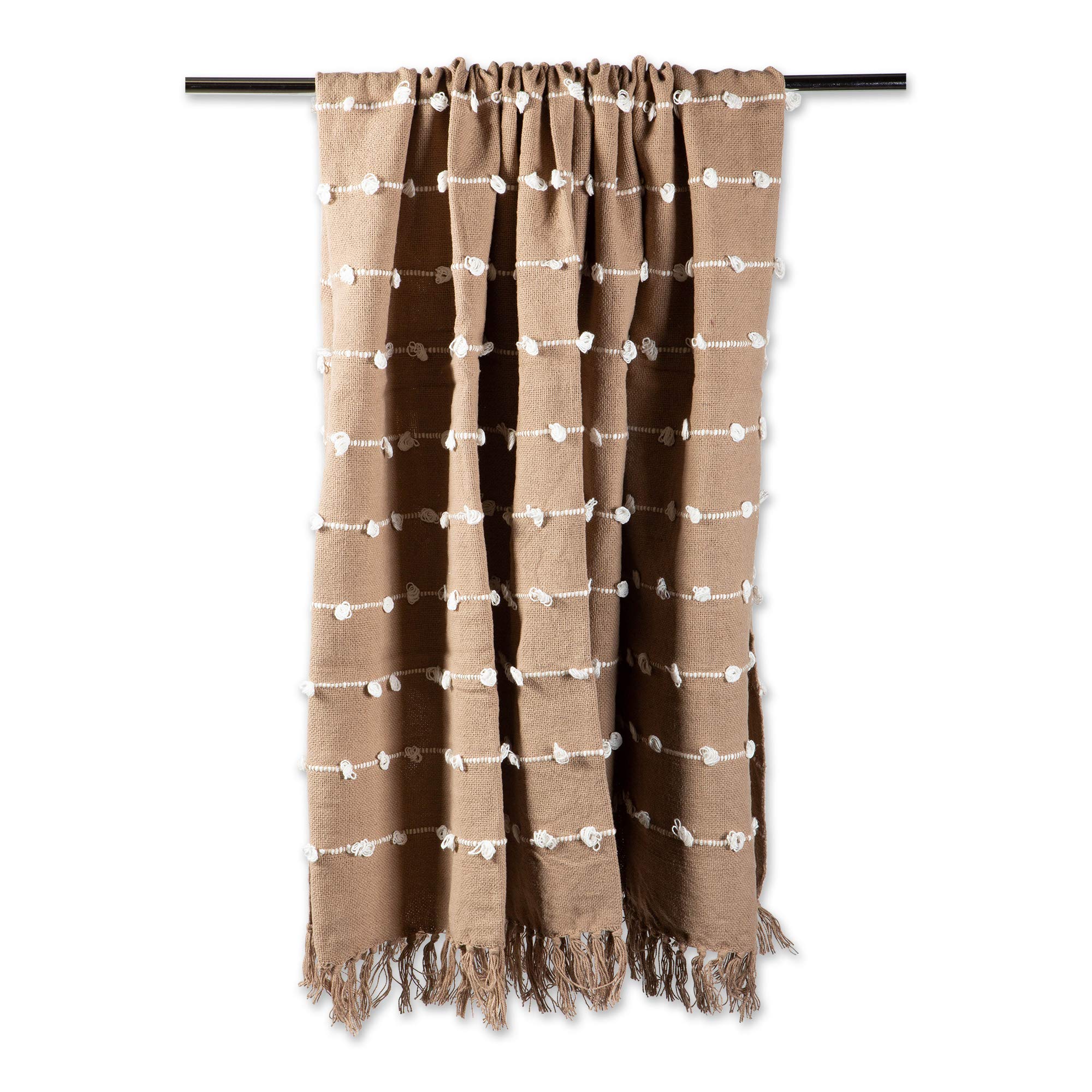DII Woven Loop Throw Collection, 50x60, Stone