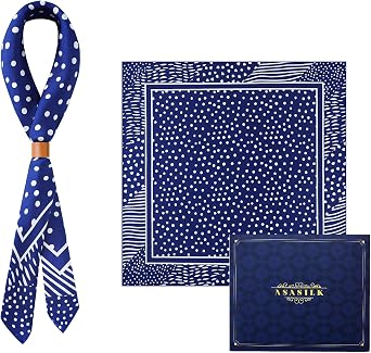 Luxury Silk Twill Square Scarf, Unisex | 100% Mulberry Silk, 25.6"x25.6", Hand-Rolled Hem, Gift Packaging