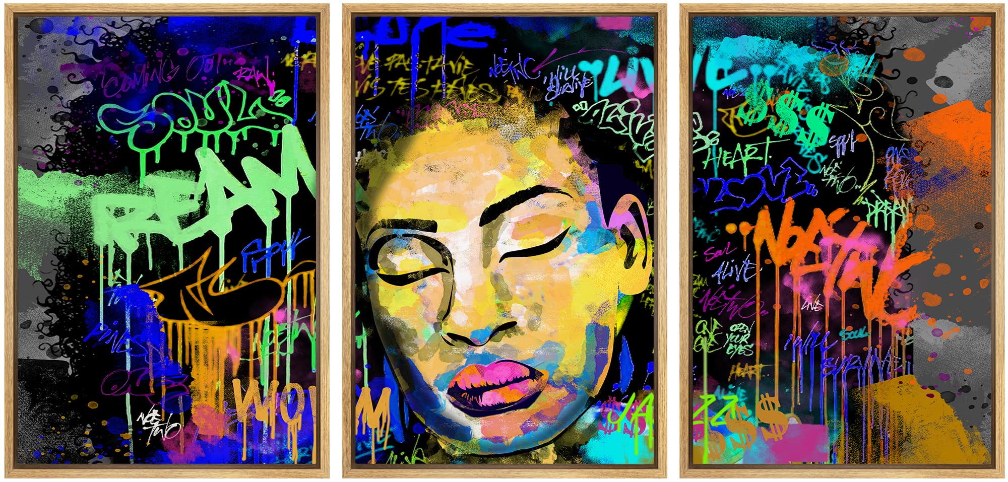 Amazon.co.jp: wall26 フレーム入りウォールアートプリントセット