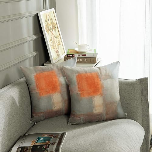 Vista 37 de Britimes Fundas de almohada modernas para decoración del hogar, 18 x 18 pulgadas, juego de 2 fundas de almohada decorativas, fundas de almohada Gris